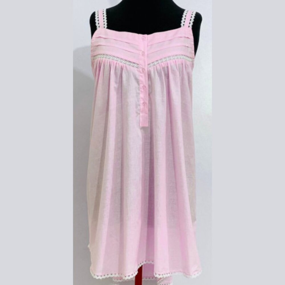 SoieRose 100% Cotton Pink Victorian Night Gown-SR1080